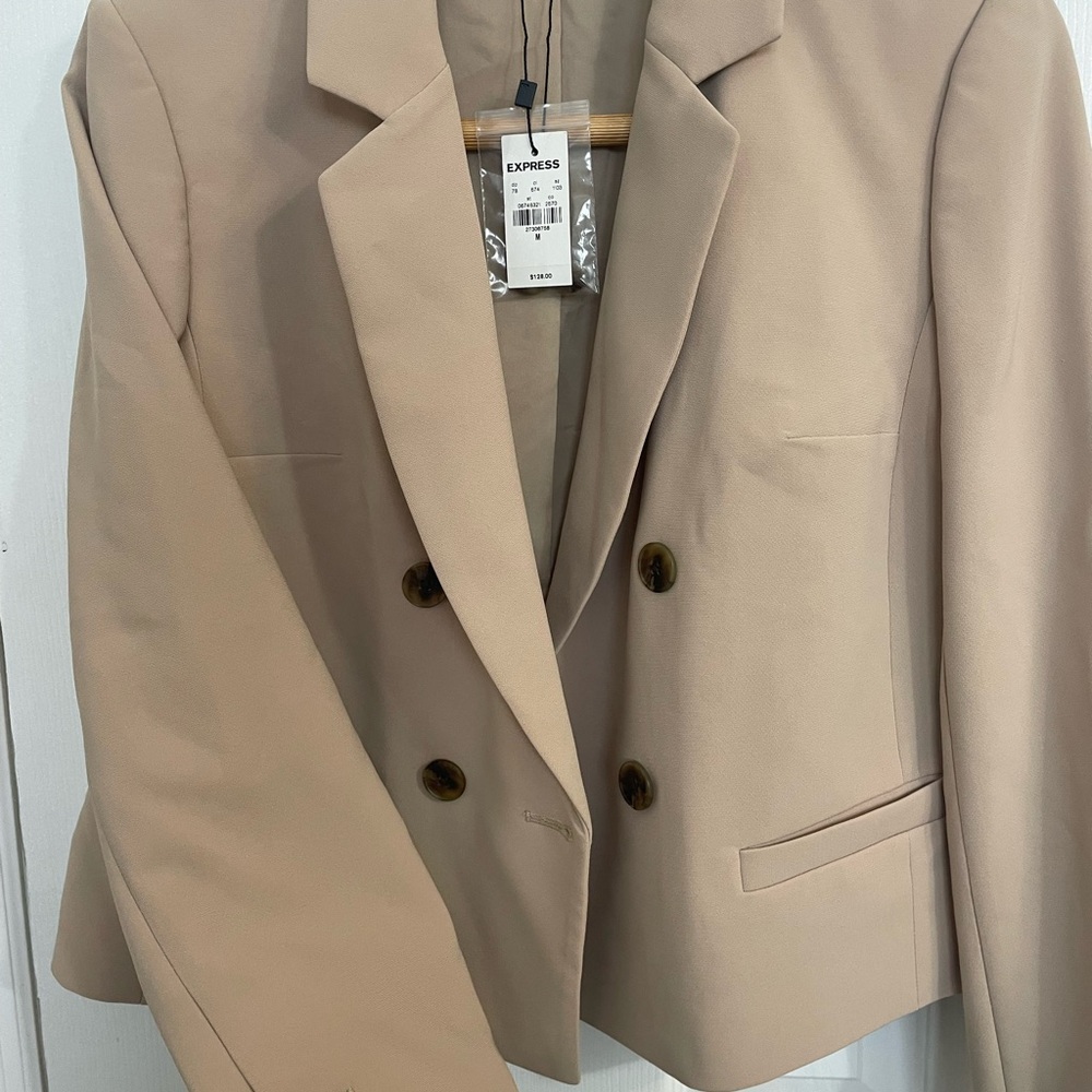 Express Tan Blazer Structured Suit Jacket
